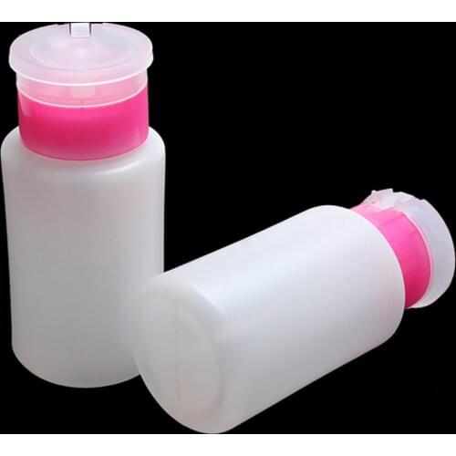 1pc Portable 150ml Empty Plastic Nail Polish Remover Alcohol Liquid Press Pumping Dispenser Bottle Nail Art UV Gel Cleaner Tool