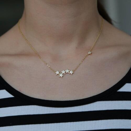 Simple Star Moon Pendant Necklace For Women Statement Necklaces Jewelry choker collana Kolye Bijoux Collares 925 sterling silver