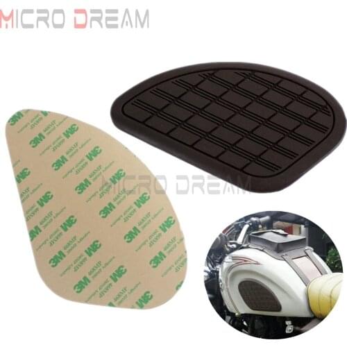 Motorcycle Tank Traction Pad Side Gas Tank Knee Grip Protector Stickers Cafe Racer Vintage Rubber Side Panels For Harley Honda