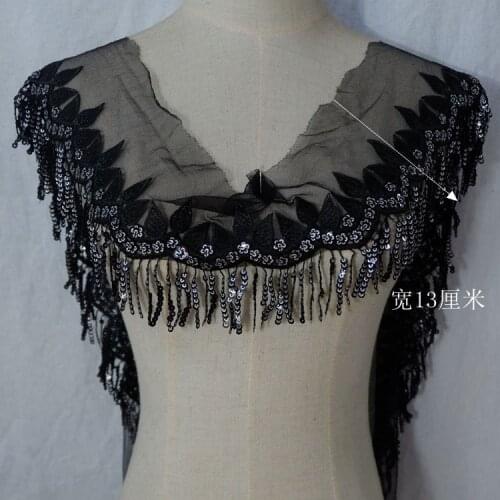 Mesh embroidery sequins fringed clothing lace DIY skirt clothing stitching lace trim decorative accessories