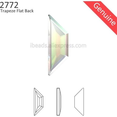 4 Pcs) 100% Original Crystals from Swarovski 2772 Trapeze Flat Back stone no hot-fix loose rhinestones for nail art