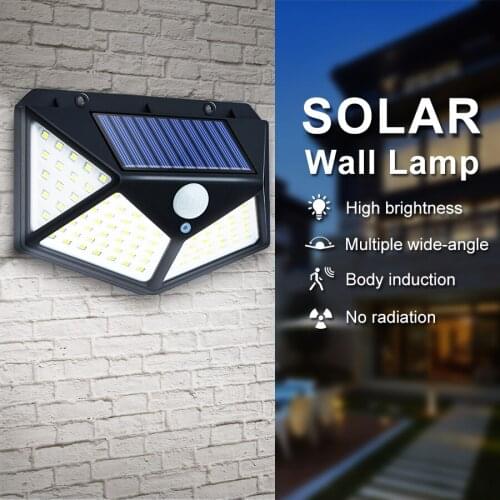 100 LED Solar Light Outdoor Solar Lamp with Motion Sensor Light SunLight 3 Modes Street Lamp LED Spotlight for Garden Decoration