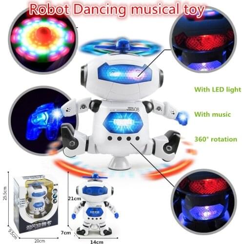 Vector Robot With Music 360° Rotation With LED Light Robots Inteligente Toys For Children Robot Toy Gifts