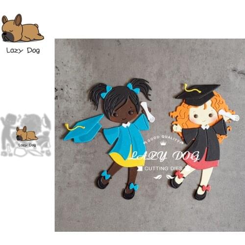 Female graduation bachelor uniform Metal Cutting Dies Scrapbooking Stencil DIY Craft Embossing Die Cuts Card Making New 2021