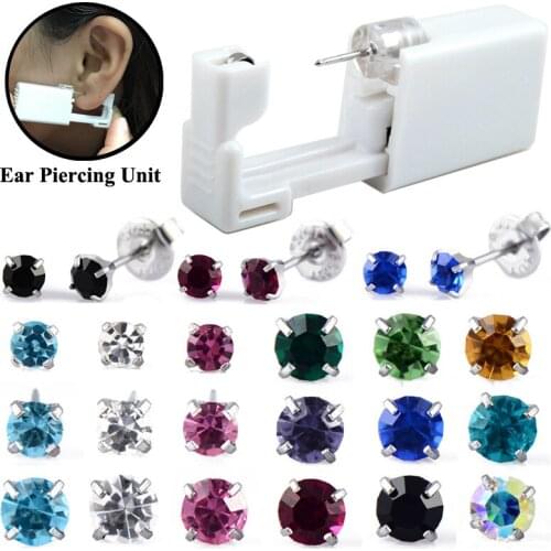 1PC Disposable Sterile Ear Piercing Unit Cartilage Tragus Helix Piercing Gun NO PAIN Piercer Tool Machine Kit Stud DIY Jewelry