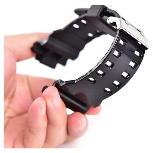 1pc Rubber Watchbands Men Black Sport Diving Silicone Watch Strap Band Metal Buckle For g-shock Watch Accessories