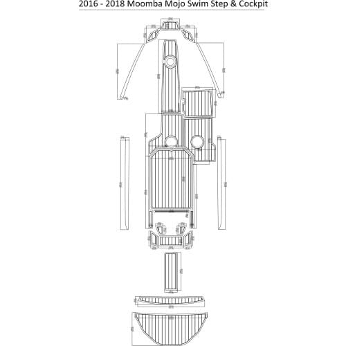 2016-2018 Moomba Mojo Swim Step & Cockpit Pad Boat EVA Teak Decking 1/4" 6mm