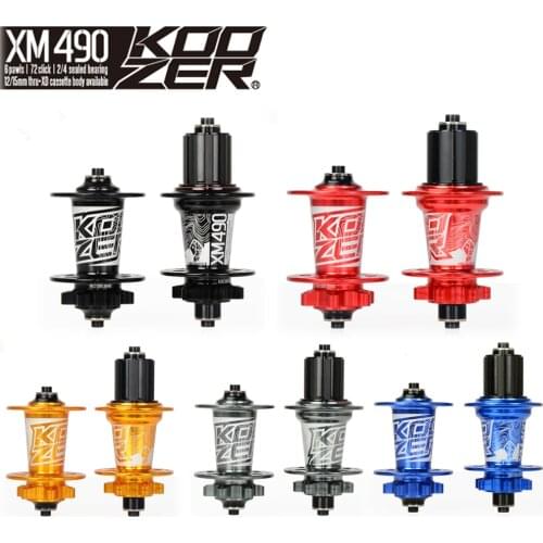 2019 Koozer XM490 Hub Sealed Bearing MTB Mountain Bike Hub 32H Disc Brake 15/12mm Thru Axle / QR Quick Release Set Bicycle Hubs