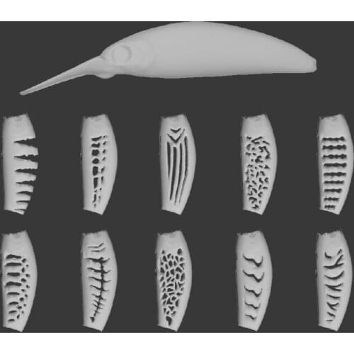 WLure Hard Plastic 3D Stencil for Jerkbait Sinking Fishing Lure Blanks UPM823