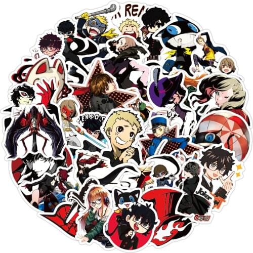 50PCS Persona 5 Game Stickers Laptop Guitar Luggage Fridge Skateboard Waterproof Cool Graffiti Sticker Decal Kids Classic Toys