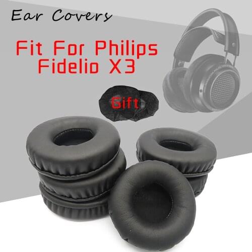 Ear Pads For Philips Fidelio X3 Headphone Earpads Replacement Headset Ear Pad PU Leather Sponge Foam