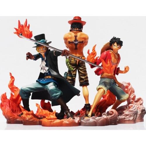 Anime DXF Luffy Ace Sabo PVC Action Figures Toy Collectible Model Doll Toys 3pcs/set Box Packaged