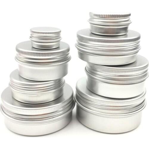 5/10/15/20/30/50/60g Empty Aluminum Pot Jar with Lid Eye Cream Hair Conditioner Tin Cosmetic Metal Container Makeup Accessories