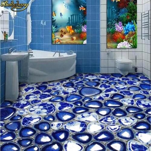 Beibehang Custom photo floor painting wallpaper 3D pebble bathroom floor PVC floor stickers wall papers home decor