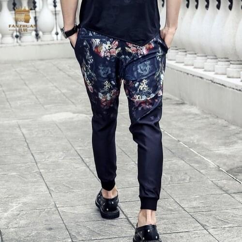 Free shipping Fanzhuan new fashion mens male casual 2017 slim trousers ankle length pants Division fold Decorative Ninth 718093