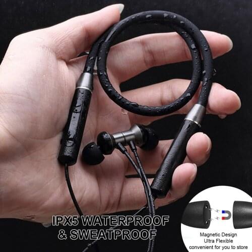 Bluetooth Earphones Wireless Headphones Newest Hanging Neck Neckband Waterproof Magnetic Sports Earbuds Earpieces Waterproof