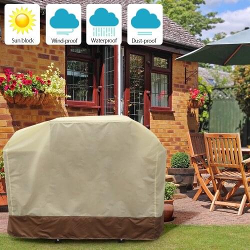 BBQ Cover Outdoor Dust Waterproof Weber Heavy Duty Grill Cover Rain Protective Outdoor Barbecue Cover Round Bbq Grill