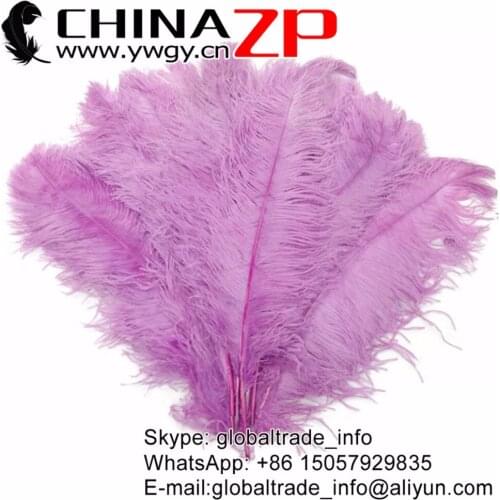 CHINAZP Factory 35-40cm(14-16inch) 200pcs/lot Cheap Dyed Lavender Ostrich Wing Plumes Feathers