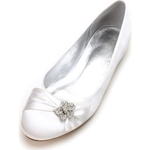 Creativesugar rounded toe satin dress flats shoes with star crystal rhinestone charm clip elegant bridal wedding prom lady shoes