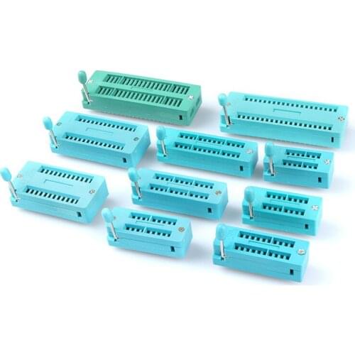 DIP14/16/18/20/24/28/32/40P 2.54mm Pitch IC Test Universal ZIF Socket Holder connector