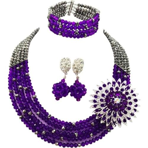 Welcome crystal bead jewelry set costume african jewelry set nigerian wedding necklace set