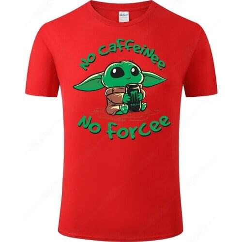 2021 New Cartoon Baby Yoda T Shirt Men Women Cotton Short Sleeve Printed Tshirt Summer Funny Tee Fashion Casual Cool Tops J08
