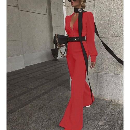 2021 Autumn and Winter Style New Womens Clothing Solid Color High Waist Temperament Slim Slimming Casual Ladies Jumpsuit WK24