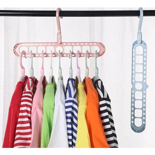 Newest 9 in 1 Pant rack shelves Clothes Hangers Multi-functional Wardrobe Rotating Magic Hanger Clothes organizer Drying Racks