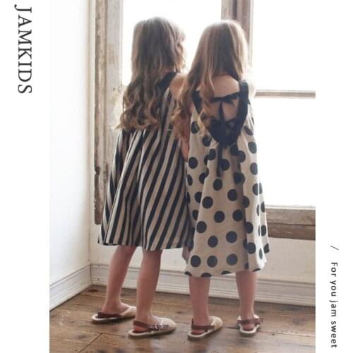 Suspender Dress 2021 Summer New KidsKorean Teen Girls Cotton Linen Dress Children Backless Beach Dress 2-16T Kid Clothes 123