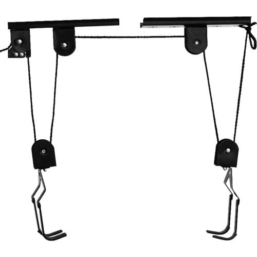 Bike Lift Ceiling Mount Bike Lift Rack Storage Bicycle Hoist Garage Storage Hanger Holder Garage Hook Hoist Accessory Load 50kg