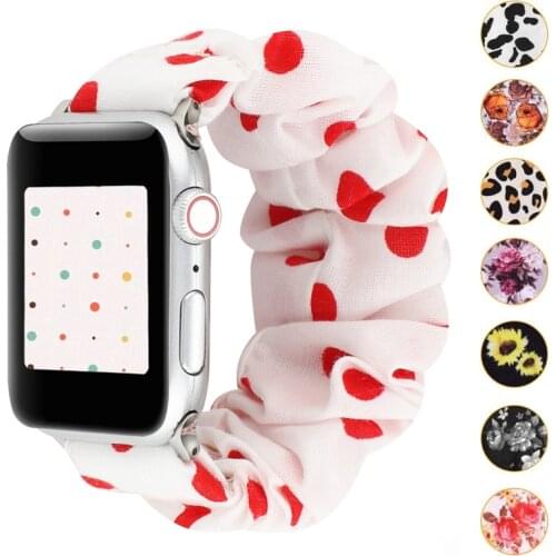 Scrunchie Elastic Strap for Apple watch 6 SE 5 4 3 band 38mm 40mm 42mm 44mm sport strap Women Bracelet for iwatch series 6 5 4