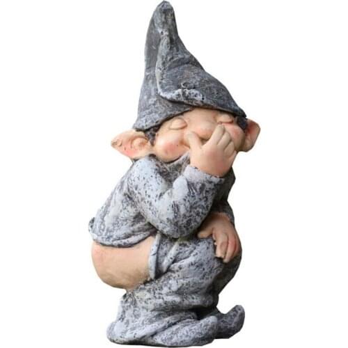 Resin Dwarf Crafts Display Mold Realistic Practical Simulation Funny Gnome Miniature Figurine Statue Gardening Decor for Garden