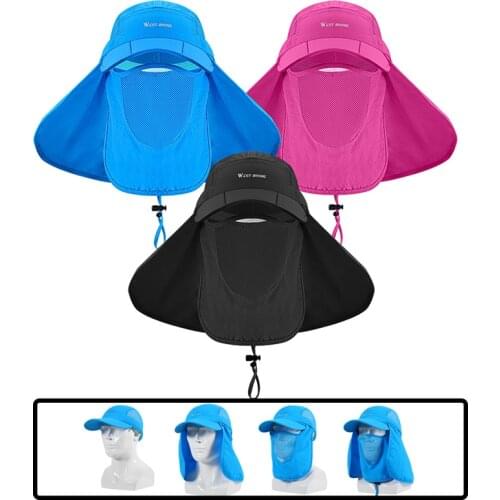 Unisex Fishing Hat Sun Visor Cap Hat Outdoor UPF 50 Sun Protection with Removable Ear Neck Flap Cover for Hiking