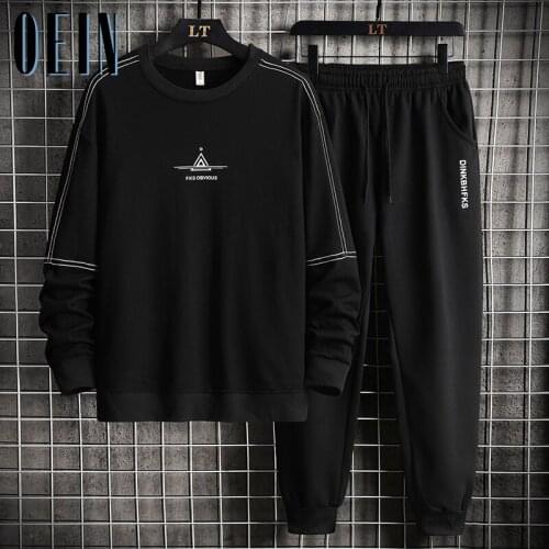 OEIN 2021 Mens Solid Sets Autumn Casual Sportswear Tracksuits Sets New Men Sporting Hoodies+Pants Sets Outwear Male Sports Suits