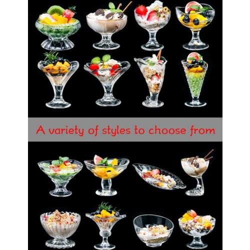 Lead free glass milk tea cup ice cream fruit juice cup dessert cup creative milkshake bowl cold drink ice cream cup