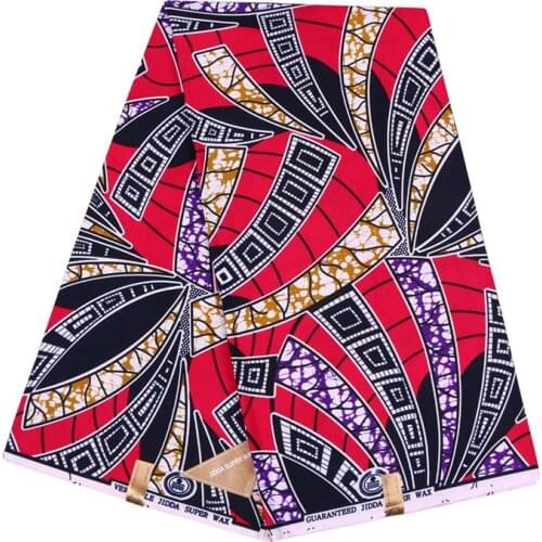Polyester Wax Prints Fabric 2019 Ankara Binta Real Wax High Quality 6 yards African Fabric for Party Dress