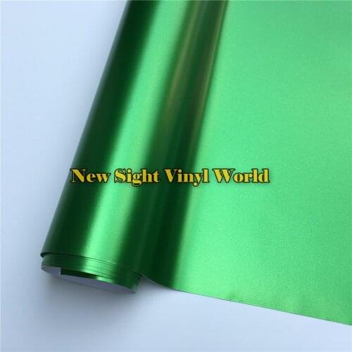 Best Quality Grass Green Satin Pearl Metal Vinyl Wrap Film Air Bubble Free Vehicle Graphic Foil Sticker