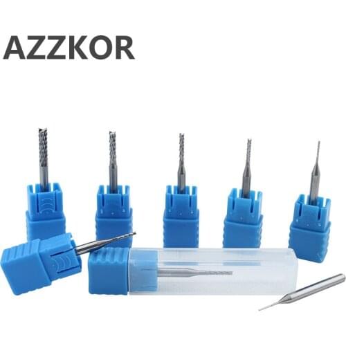 Tungsten Steel Milling Shank 3.175Carbide Carving Cutter Pcb Gong Circuit Board Rough Skin Corn Fishtail Drill CNC Tools AZZKOR