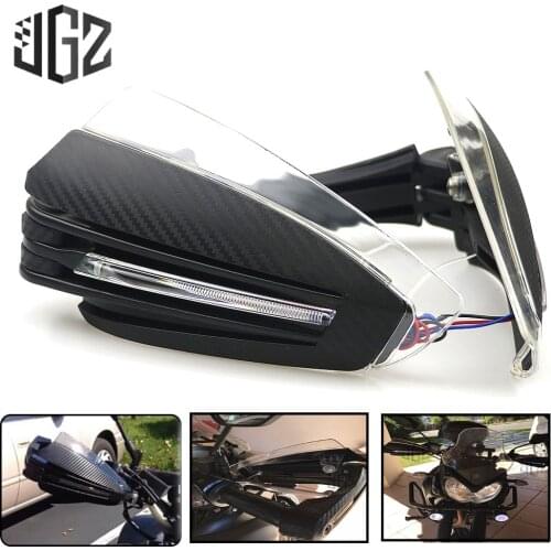 7/8" 22mm Motorcycle Hand Guards with LED Turn Signal Light Carbon Look Hand Protection Universal for KTM Aprilia Honda Kawasaki