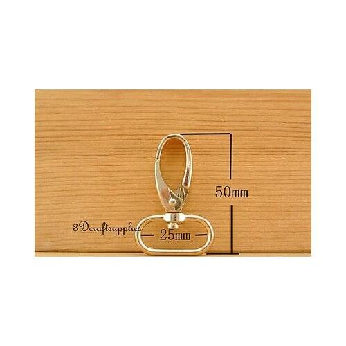 Lobster Clasps Clips Claw purse hooks Swivel snap hook light gold 25 mm 8pcs i16