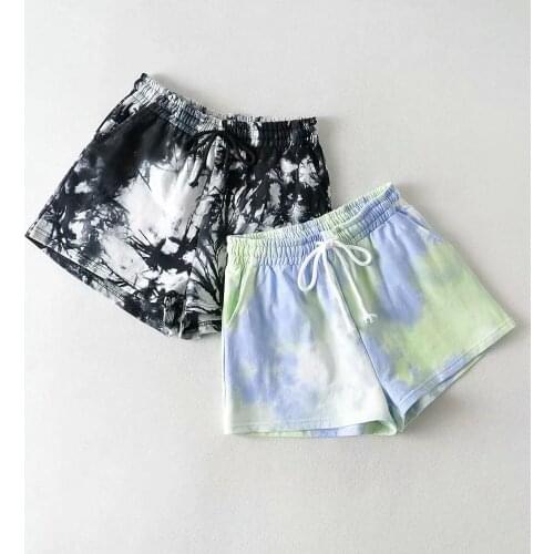 Womens sports shorts 2021 summer European and American hot girls sexy wide legs show thin casual hot pants trend dlzk266