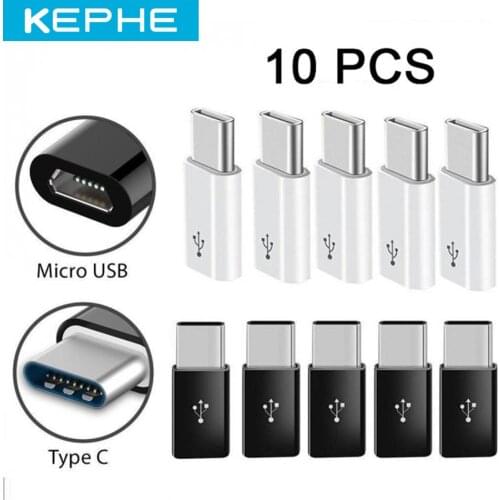 10PCS Type C Adapter Male to Micro USB Female USB C OTG Adapter Support Data Sync Adaptador Usb Tipo C For Samsung Note 9 Huawei