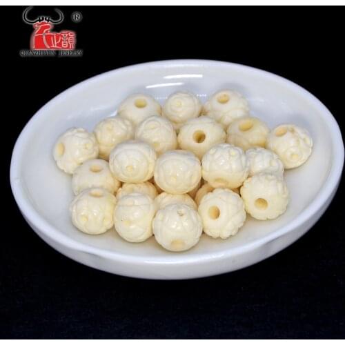 30PCS Yak Bone Handmade Carved Bead Necklace DIY Scatter Beads Antique Beads for jewelry making 8/10/12mm Hole 1.5mm