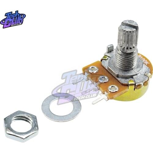 5pcs WH148 3PIN 15MM 20MM B100K 100K OHM Single Rotary Potentiometer Pots Shaft 20MM With Nuts Single couplet potentiometer