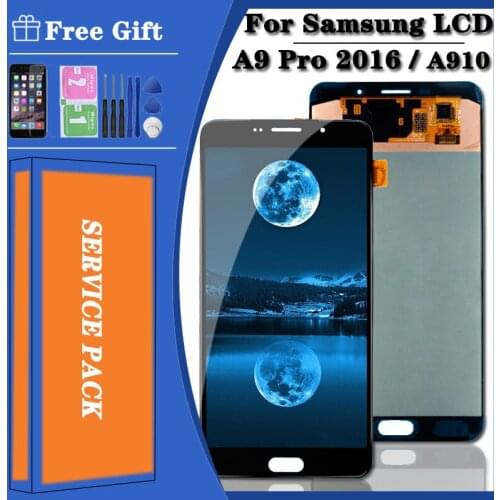 6.0" 100% Original Display for SAMSUNG Galaxy A910 LCD Screen Touch Digitizer A9 Pro 2016 A9100 A910F LCD Display Replacement