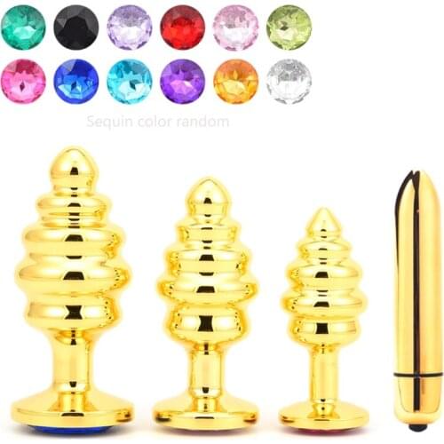 A6HF 4pcs Butt Plug Pleasure 10 Frequency Vibrator Massage Clitoral Stimulation Adult Masturbating Sex Toy for Women Men