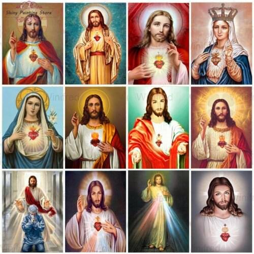 Diamond Painting Jesus Portrait Full Drill Handicraft Diamond Embroidery Christian Religious Mosaic Picture Of Rhinestones Wall