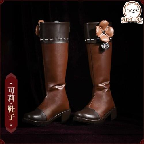 STOCK Amine Genshin Impact Cosplay Klee Shoes Game Character Play Shoes Size 36-39 2021 New