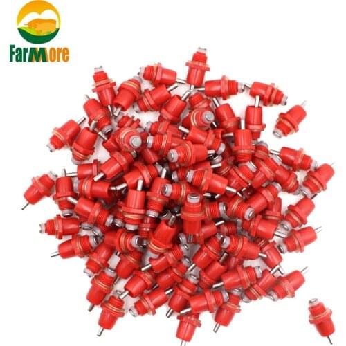 100 pcs Chicken Nipple Drinkers Automatic Water Ball Spring type Waterer Poultry Drinking fountain