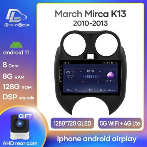 Prelingcar For Nissan Micra 2010-2017 car monitor Radio Multimedia Video Player Navigation Android stereo